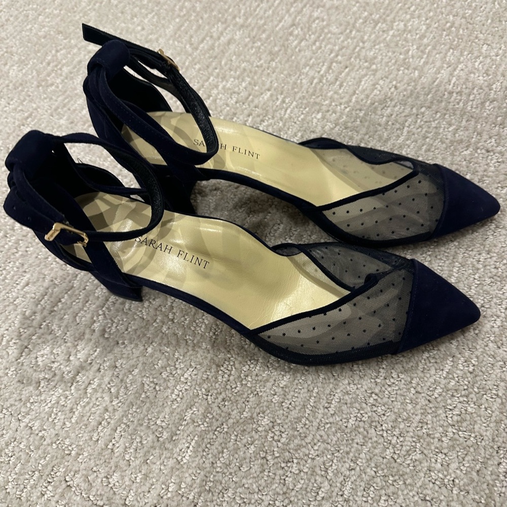 Sarah Flint Elegant Black Mesh Heels